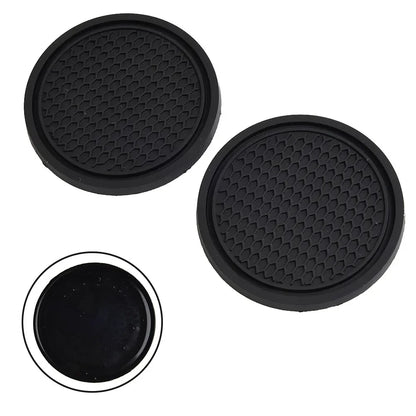 2pcs Black Car Auto Cup Holder Anti Slip Insert Coasters Pads Interior Accessories For Most Cups Accessories