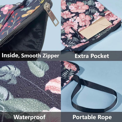 Flower Book Covers Daisy Book Protector Black Vintage Book Sleeve for Paperbacks Washable Fabric Cloth Book Cover with Zipper