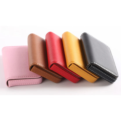 Solid Color PU Leather Business Card Holder Name Card Holder Card Book Large Capacity Card Package Card Holder Card Organizers