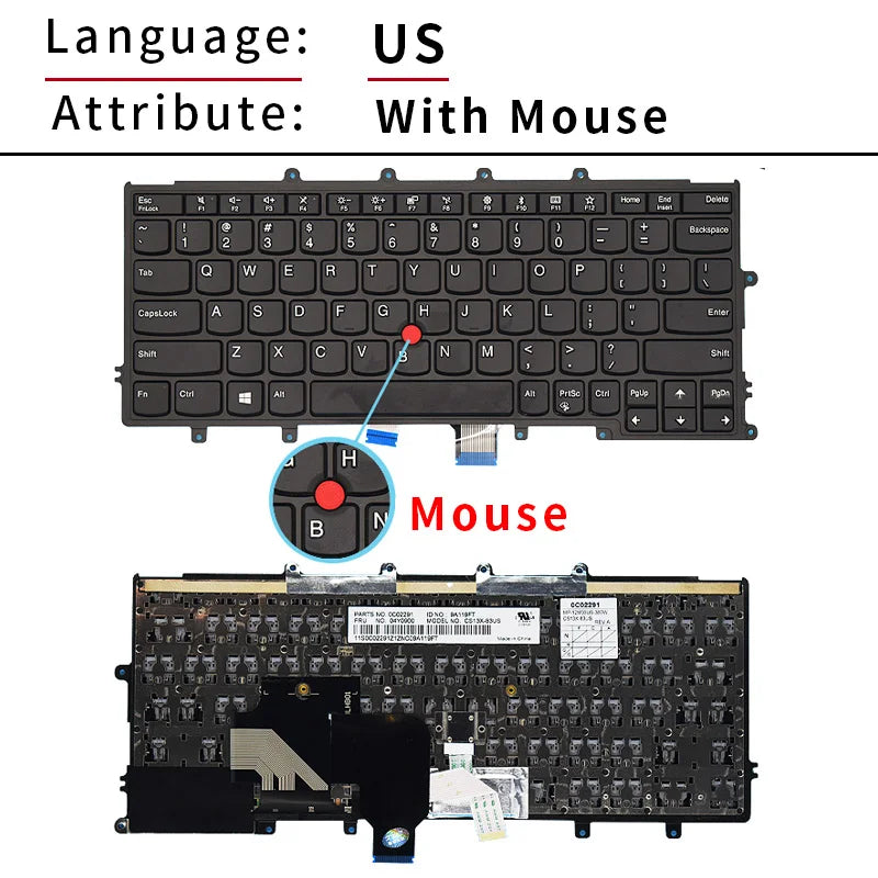 US Laptop keyboard For Lenovo ThinkPad X240 X240S X230S X250S X270 X260S X13 L13 X280 A285 X390 X395 Notebook English keyboard
