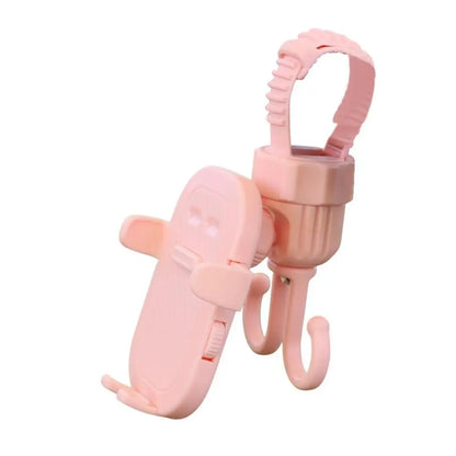 2 in 1 Baby Stroller Hooks Rotatable Creative Stroller Phone Holder Stable Detachable Bicycle Hanging Double Hook Universal