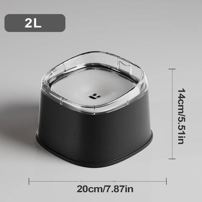 2.2L Dog Drinking Water Bowl No Spill Floating Non-Wetting Mouth Cat Slow Anti-Overflow Water Feeding Dispenser Large Capacity