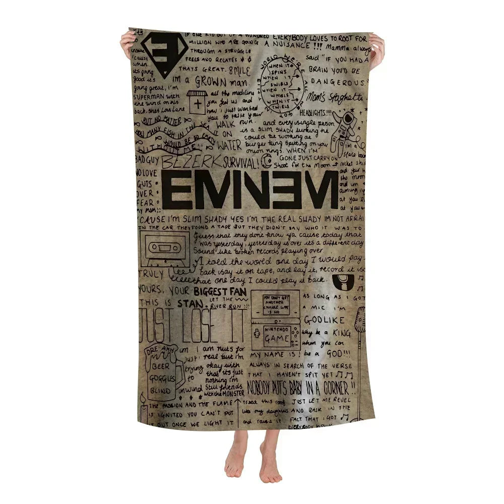 Super Rapper E-Eminems Cartoon Beach Towel Cute Kawaii Room Decor Bath Girls Children Hand Towels For Bathroom Shower