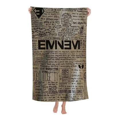 Super Rapper E-Eminems Cartoon Beach Towel Cute Kawaii Room Decor Bath Girls Children Hand Towels For Bathroom Shower
