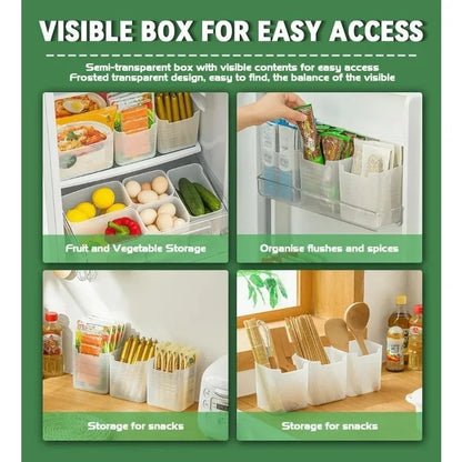 Fridge Side Door Storage Boxes Vegetables Fruits Food Preservation Box Space-Saving Refrigerator Organizers Kitchen Containers