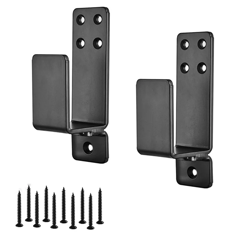 2X4 Door Barricade Brackets Heavy Duty Upgraded Door Bar Holder Brackets For Home Security Suit For 2X4 Lumber Black Parts