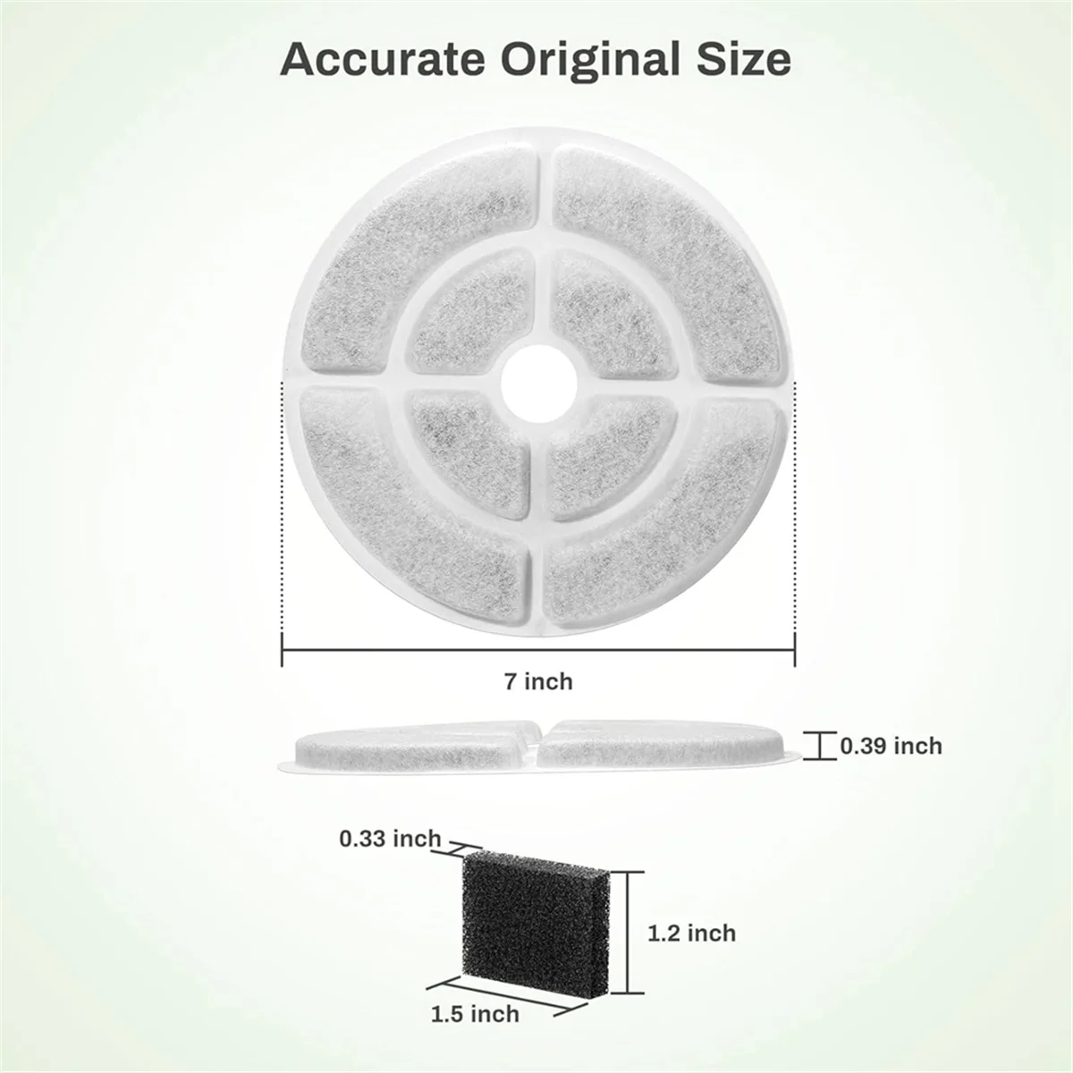 Replacement Cat Water Fountain Filters For 2.5Gal/9.5L Dog Water Fountain Activated Pet Fountain Filters And Sponges 6+6M12K