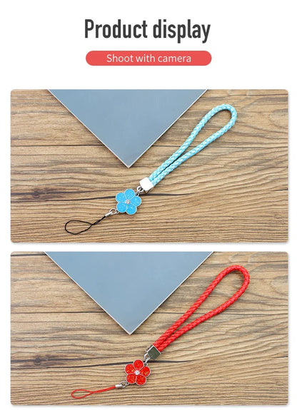 Phone Charm Strap Multicolor Phone Charm String Short Braid Mobile Phone Straps for Camera Anti-Lost Lanyard Gift Keychain Strap