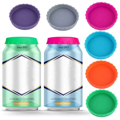 Silicone Soda Can Lid Reusable Can Stopper For Soda Beer Drinks Juice Drinks Beverage Leak-proof Soft Seal Silicone Can  Lid