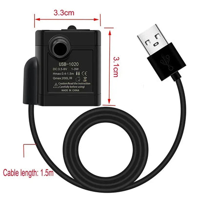 5v Dc Usb Pet Water Dispenser Filter Mini Micro Submersible Pump Low Noise Brushless Motor Pump Aquarium Accessory Pool Fountain