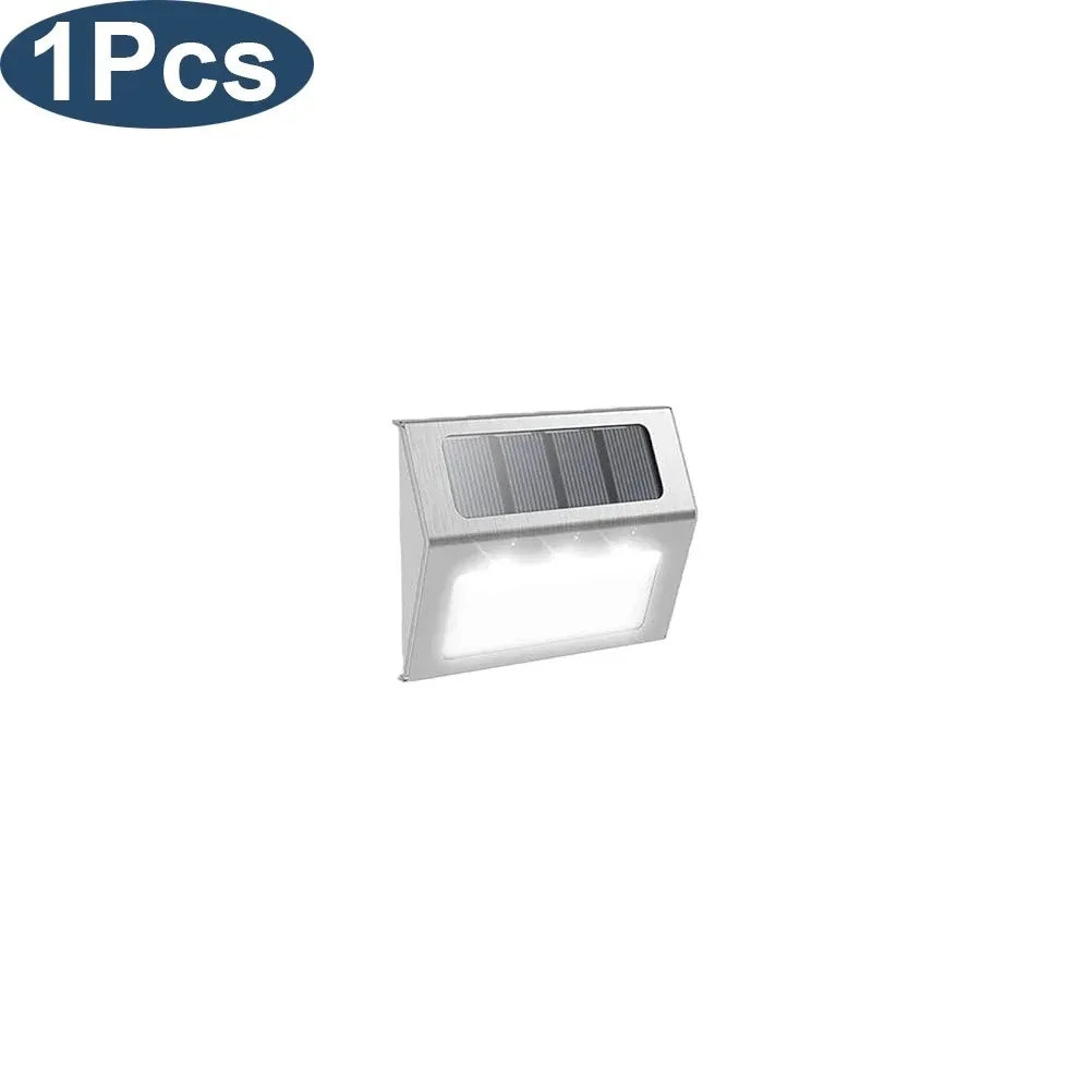 3LED Step Light Stainless Steel Solar Fence Lights Waterproof Outdoor LED Wall Lamps Deck Lights For Stair Garden Fence Patio