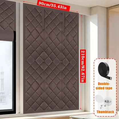 Winter Door Curtain Windproof Warm Partition Curtain Magnetic Door Curtain Punch-free Door Curtain Bedroom Block PU Curtain