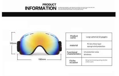 Outdoor Sports Ski Goggles UV Protection Winter Male Female Snow Sports Anti-Fog Eyewear Snowboard Skiing Glasses snow sports