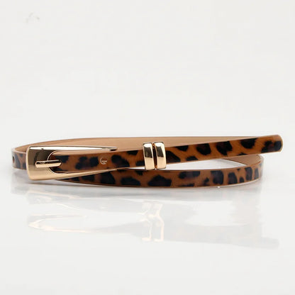 Leopard Print Belts for Woman Thin PU Belts Skirts Coat Decorative Waistbands Ladies Fashion Apparel Accessories Summer 2023 New