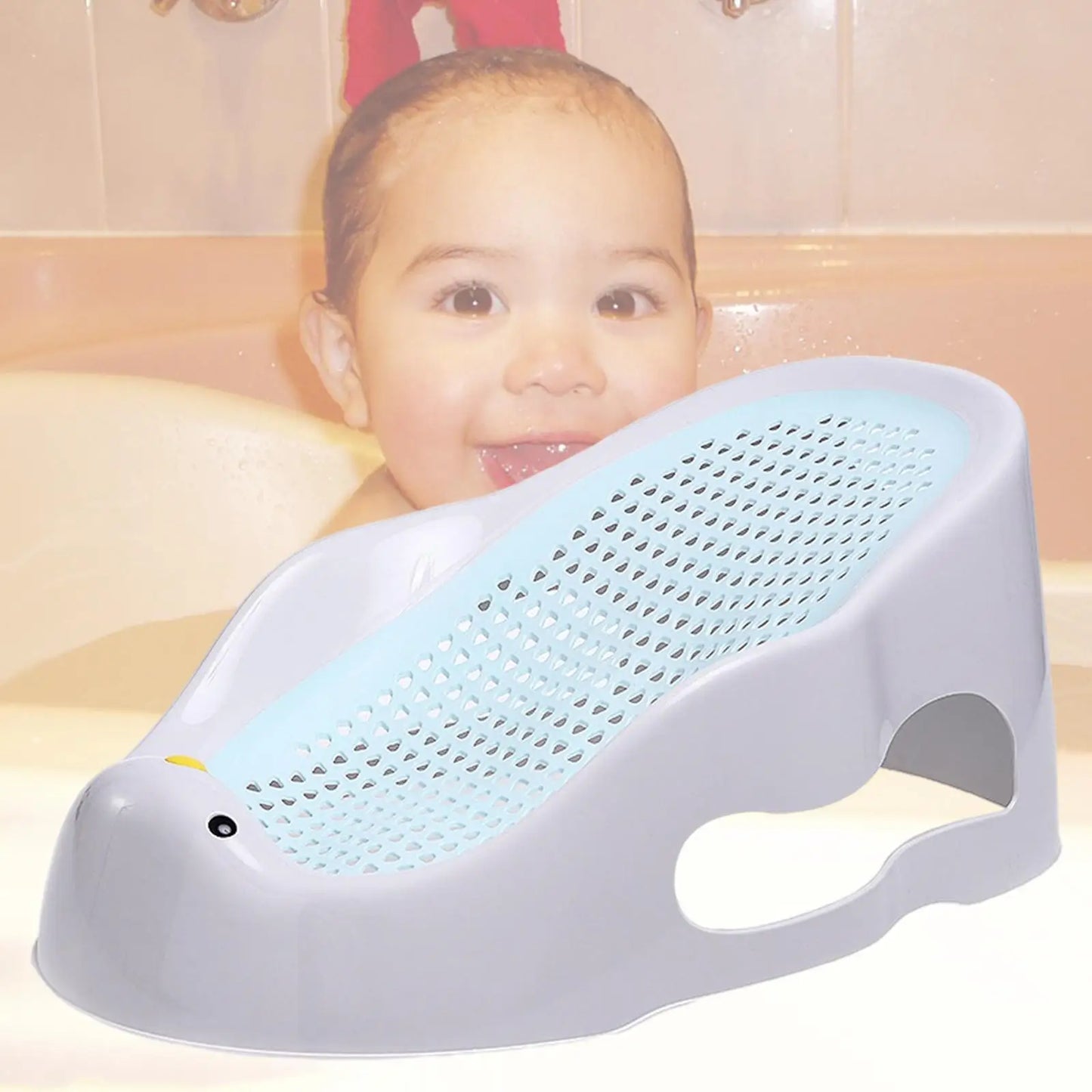 Baby Bath Support Portable Soft Non-Slip Lounger for 0-6 Months Infant blue