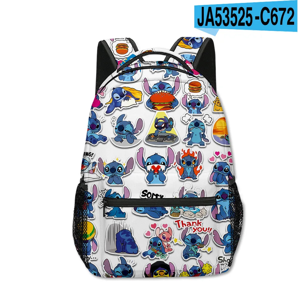 Stitch Primary School Student Anime Backpack Cartoon Large Capacity School Bag Printing Anime Kawaii Cartoon School Bag Mochila