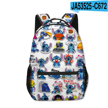 Stitch Primary School Student Anime Backpack Cartoon Large Capacity School Bag Printing Anime Kawaii Cartoon School Bag Mochila
