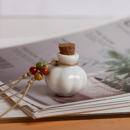 Handmade Ceramic Perfume Bottle Pendant Essential Oil Diffuser Artisan Craft Jewelry