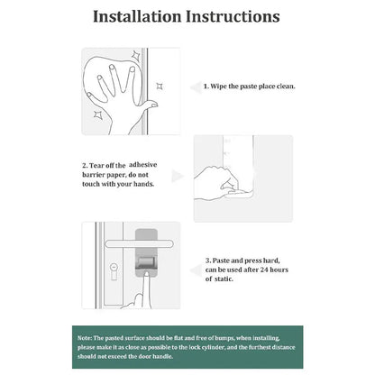 2PCS Childproof Door Lever Lock Prevents Toddlers from Opening Doors Easy One Hand Operation for Adults Durable ABS Safety Lock