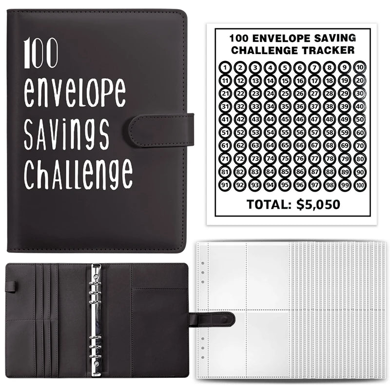 100 Envelope Cash Savings Challenge, Saving Challenge Envelop Book, Budget Envelope Financial Assistant, A5 Size Cash Binder