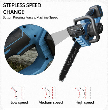 Electric Goddess 12inch Brushless Electric Chainsaw Cordless Portable Electric Saw Woodworking Tool For Makita 18V Battery Pin