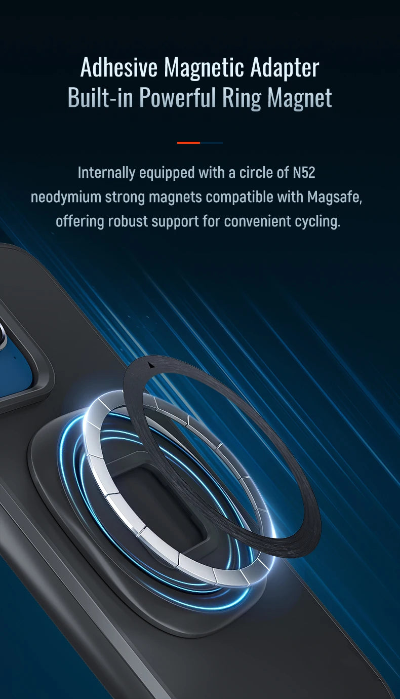 Magnetic Bike & Motorcycle Phone Mount - Universal Smartphone Holder with GPS Support, Secure Magnetic Attachment for Cycling
