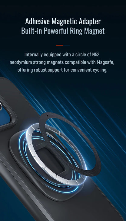 Magnetic Bike & Motorcycle Phone Mount - Universal Smartphone Holder with GPS Support, Secure Magnetic Attachment for Cycling