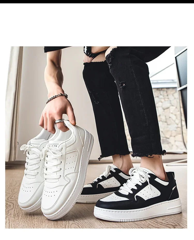 2024 Brand Leather men's Sneakers White Platform Woman Sports Sneakers Female Vulcanized Shoes Sneakers Casual Ladies Trainers