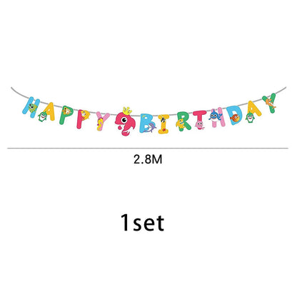 Shark Birthday Party Disposable Tableware Tablecloth Party Supplies Boys Girls Baby Shower Party Dressing