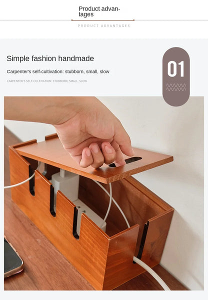 Router cable storage box Cable board socket Mobile phone charging arrangement storage box desktop power cable collection box