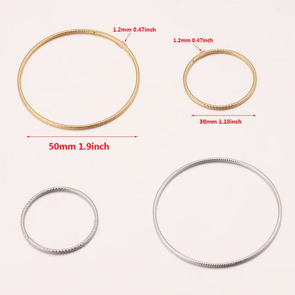 10pcs 30/50mm Round Stainless Steel Jump Rings Gold-Plate Twisted Closed Ring for DIY Jewelry Making Earring Accessories