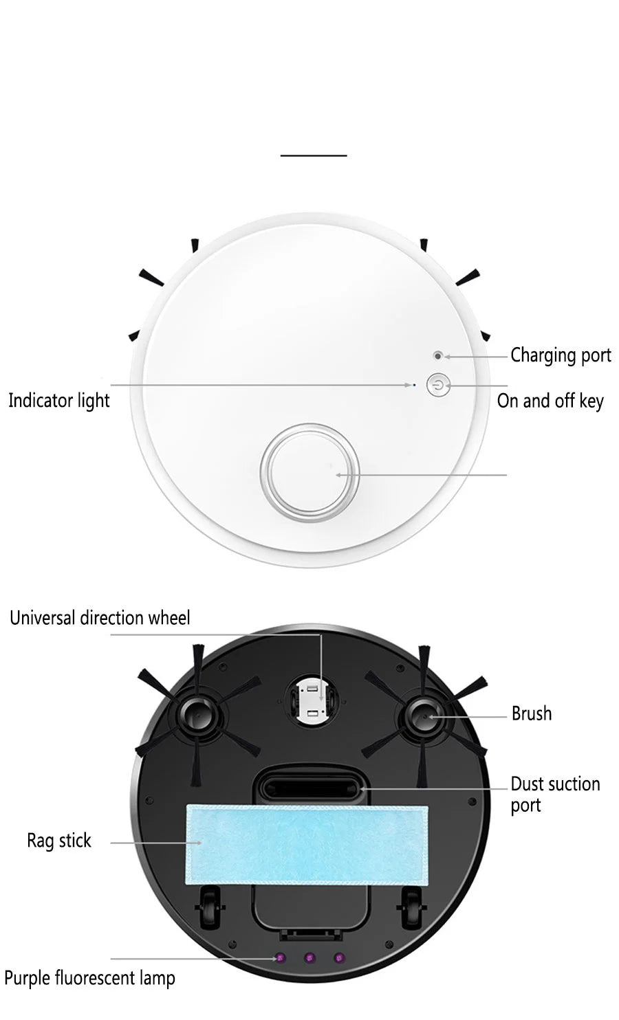 Upgraded 3-in-1 Robot Vacuum Cleaner Wireless Automatic Ultra-Thin Smart Sweep Mop Wet/Dry Vacuum Smart Home Robot Cleaners