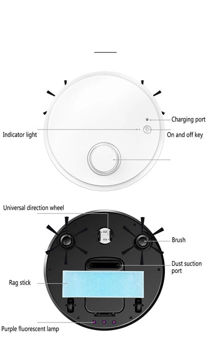 Upgraded 3-in-1 Robot Vacuum Cleaner Wireless Automatic Ultra-Thin Smart Sweep Mop Wet/Dry Vacuum Smart Home Robot Cleaners