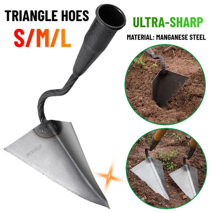 Small Tip Triangle Hoe Agricultural Land Turning Loose Soil Hoe Hand Plow/Manual Plough Rake Hoe Agricultural Farming Equipment