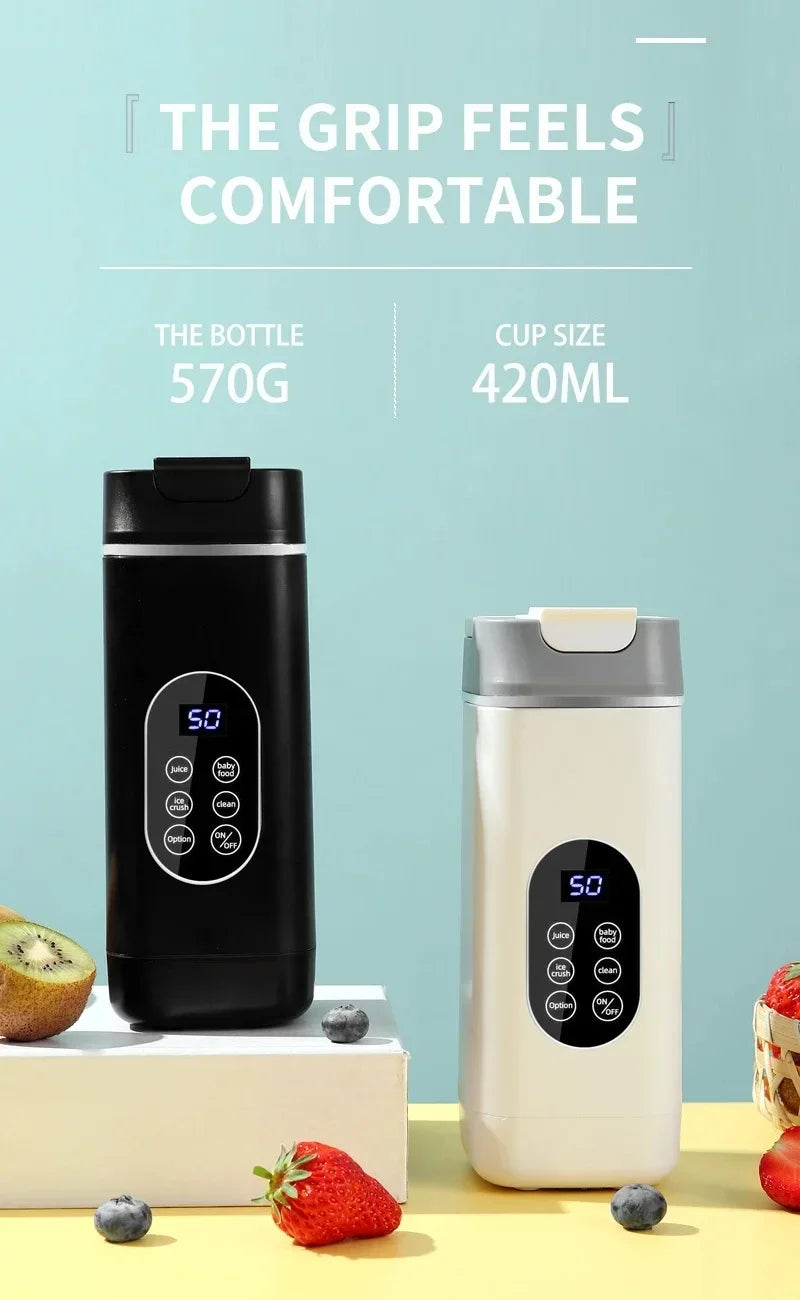Electric Blender Rechargeable Portable Juicer USB Charging Hand Blender Electric Fruit Juicer 12 Blades Crushed Ice Juicer Cup