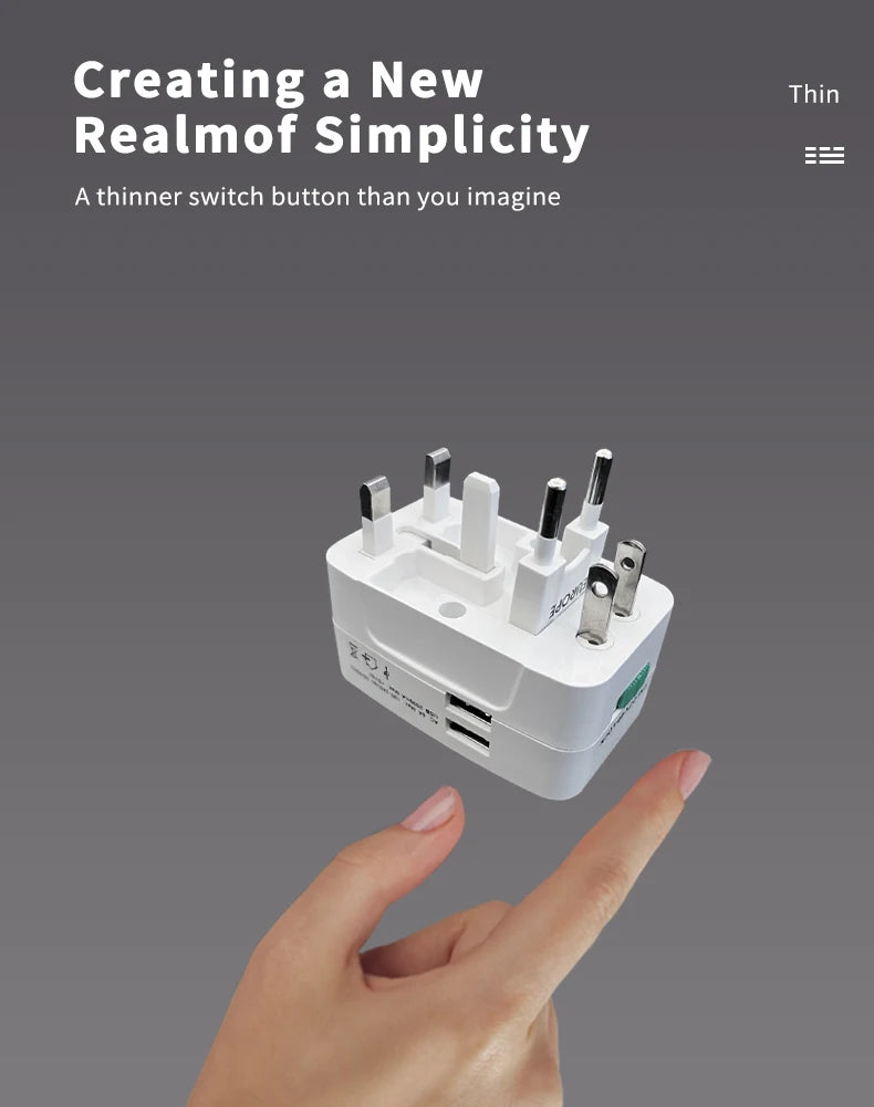 Universal Travel Adapter With 2 USB Ports Power Charger Adapter Outlet Converter Socket Plug Adaptor Connector EU UK US AU