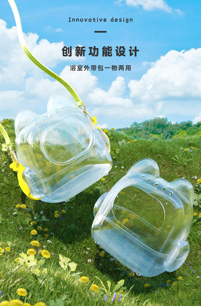 Labubu Doll Mini Sofa with Storage Bag Kawaii 17cm V1 V2 Labubu Transparent Crossbody Bag Cute Plush Doll Accessories Toy Gifts