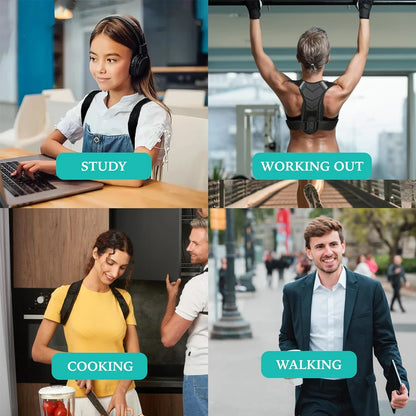 1PCS Back Brace Posture Corrector for Upper & Lower Back Pain Relief - Adjustable, Unisex, Clavicle Support, Improves Posture