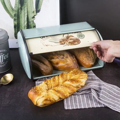 Bread Bin Bread Holder Large Capacity Stainless Steel Bread Box Holder Bin Container Kitchen Storage Organizer Bread Storage Box