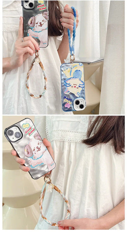 Luminous Bear Silicone Mobile Phone Lanyard Round Soft Ring Mobile Phone Chain Silicone Wrist Anti-loss Mobile Phone Lanyard