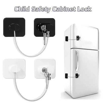 Baby Child Safe Refrigerator Lock with Key Code Lock Baby Safety Cabinet Lock Sliding Wardrobe Door Lock Home Limiter Safety