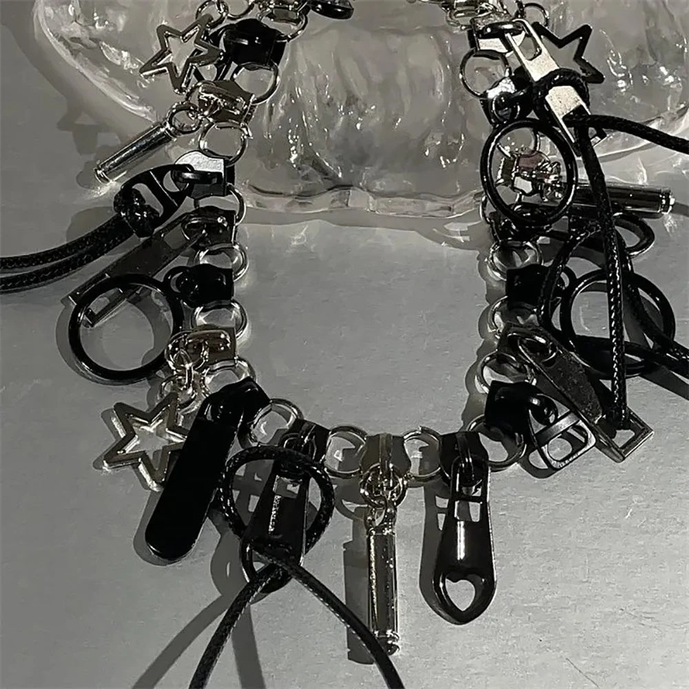 Stylish Zipper Necklaces Punk Men's And Women's Jewelry Accessories Unisex Jewelry Accessories Party Neck Accessories