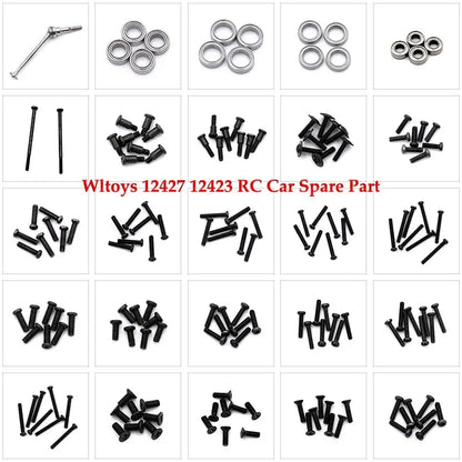 12428 Original Parts 0090-0129 Wltoys 12427 12423 RC Car Spare Part Bearing/Screw/Differential/Servo/Nut/Motor/USB Charger/Light