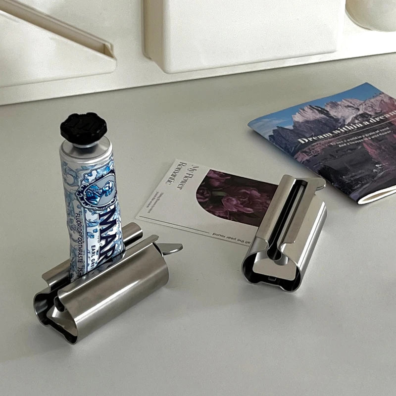 Stainless Steel Toothpaste Squeezers Manual Metal Toothpaste Dispenser Face Creams Rolling Press Bathroom Accessories