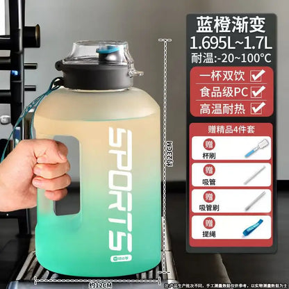 Large-capacity water bottle, ton-ton bucket, men's sports water bottle, fitness water bucket, big-bellied cup, dunchun bucket, s