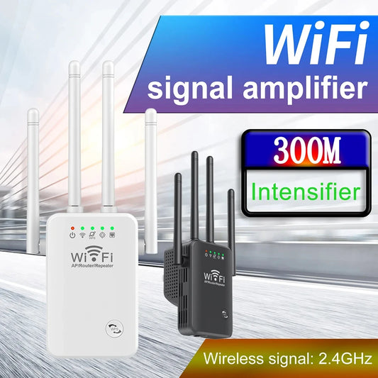 WiFi Extenders Signal Booster 2.4G Wireless WiFi Internet Repeater 300Mbps 4 Antenna Long Range with Ethernet Port For Home