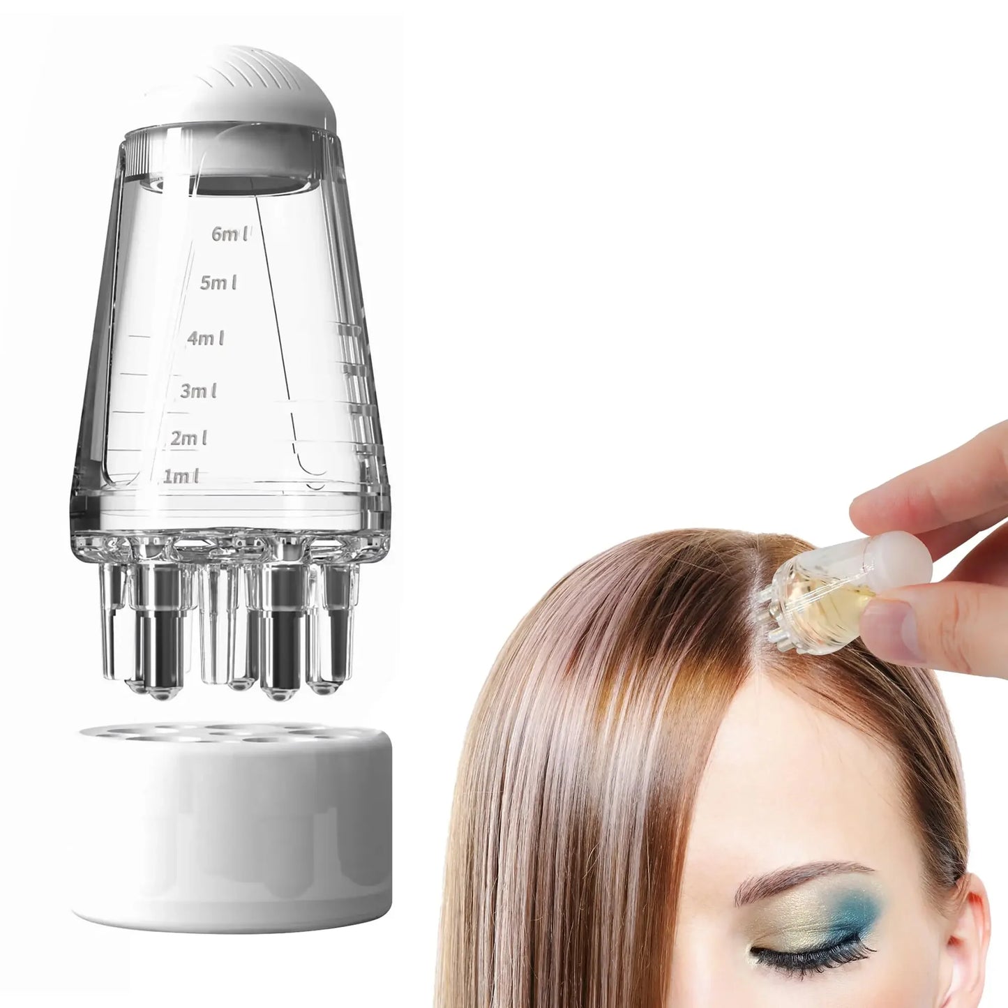 6ml Scalp Applicator Mini Head Massager Roller Ball Brush Hair Growth Essential Oil Medicine Liquid Applicator Massage Comb
