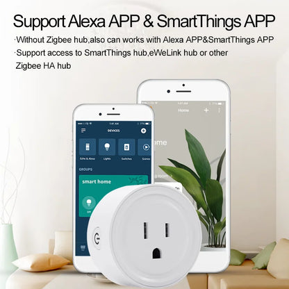 Zigbee3.0 Wireless Remote Control US Smart Plug Support Alexa Smartthing APP