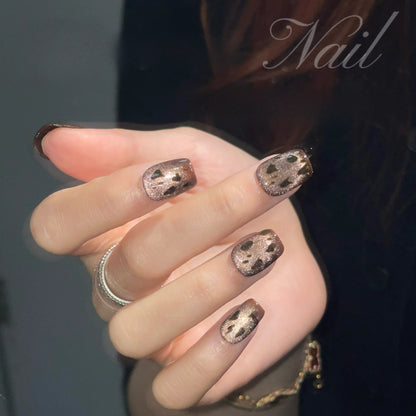 10Pcs Short Press On Nails y2k Star Rhinestone Design Handmade Press On nails Luxury With Design Full Cover Removable Fake Nails