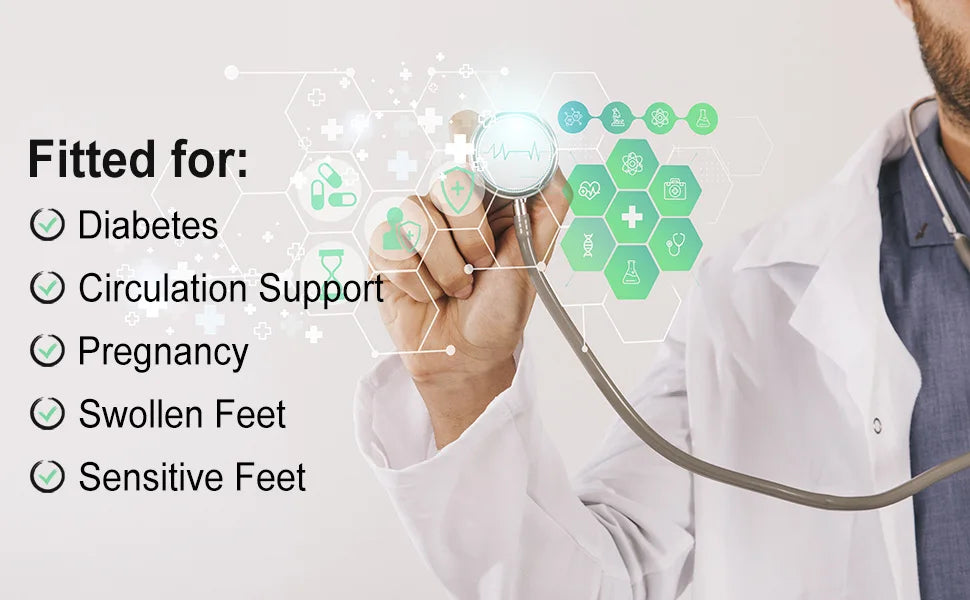 4 Pairs Diabetic Non Binding Socks For Men Women Loose Fitting Socks Cotton Wide Top Socks Breathable & Moisture wicking